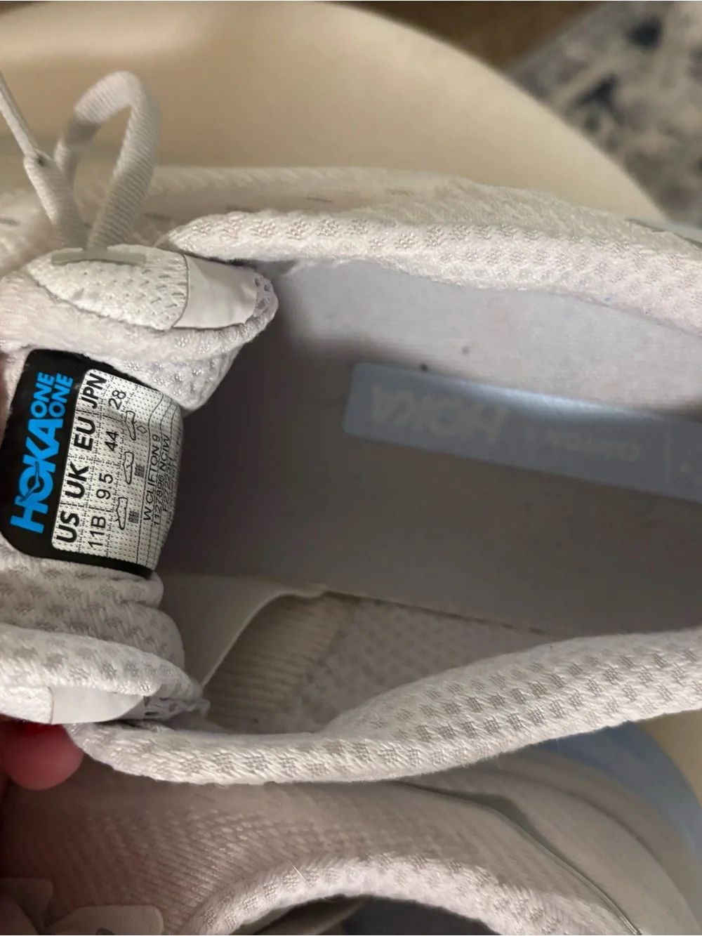 Hoka One One Light Gray and Pale Blue Women's Running Shoes